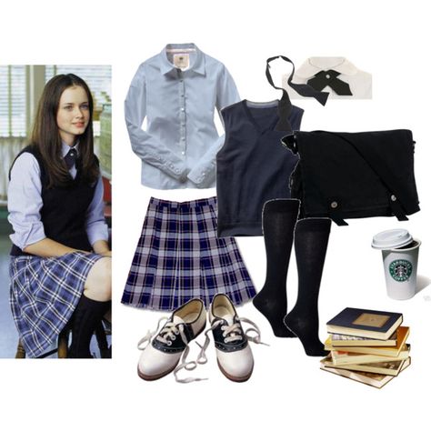 "Rory Gilmore's Chilton outfit" Avery's Halloween Costume Chilton Outfit, Rory Gilmore Style, Gilmore Girls Fashion, Gilmore Girls Outfits, Gilmore Girls Fan, Girls Halloween Outfits, School Uniform Outfits, Gilmore Girl, Rory Gilmore