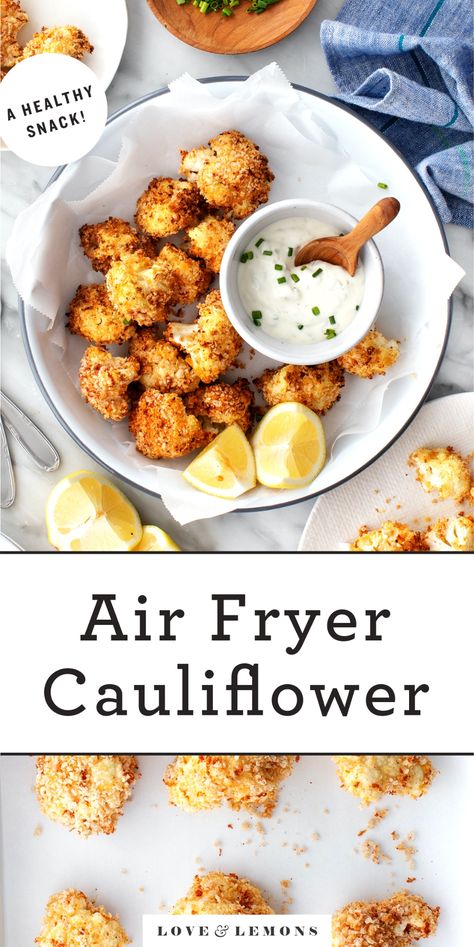 Air Fryer Cauliflower Recipe - Love and Lemons Tempura Cauliflower Air Fryer, Love And Lemons Recipes, Fried Cauliflower Air Fryer, Air Fry Cauliflower, Air Fryer Cauliflower Recipes, Cauliflower Air Fryer, Air Fryer Cauliflower, Cauliflowers, Cauliflower Recipe