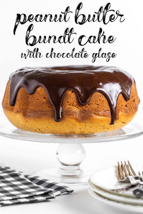 Peanut Butter Bundt Cake Recipes, Chocolate Peanut Butter Bundt Cake, Peanut Butter Bundt Cake, Bundt Cake Chocolate, Chocolate Glaze Recipe, Peanut Butter Pound Cake, Butter Bundt Cake, Bunt Cake Recipe, Chocolate Glaze Recipes