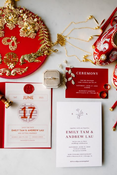 Chinese Save The Date, Modern Chinese Wedding Invitation, Chinese Modern Wedding, Tea Ceremony Invitation, Chinese Wedding Ideas, Vietnamese Wedding Invitation, Chinese Invitation, Viet Wedding, Asian Christmas