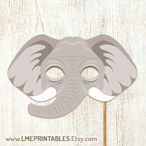 Elephant Mask Printable Halloween Costume for Kids Adult Gray - Etsy Halloween Birthday Decorations, Elephant Mask, Printable Animal Masks, Photo Booth Props Birthday, Halloween Costume For Kids, Mask Printable, Elephant Printable, Elephant Costumes, Costume Masquerade