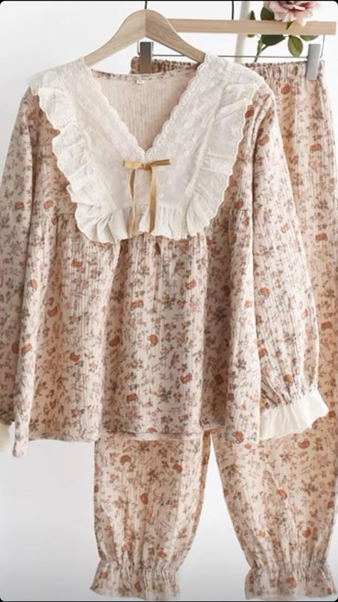 Cute Night Outfits, Vintage Loungewear, Night Gown Dress, Vintage Pajamas, Cotton Pajamas Women, Kaftan Designs, Pajama Fashion, Sleepwear Fashion, Kids Dress Wear