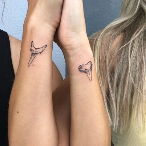 10 Best Shark Tooth Tattoo Ideas You Have To See To Believe! | Outsons | Men's Fashion Tips And Style Guides Tooth Tattoo Ideas, Tooth Tattoos, Sky Juice, Small Shark Tattoo, Aquatic Tattoo, Shark Tooth Tattoo, Conch Salad, Tooth Tattoo, Knuckle Tattoos