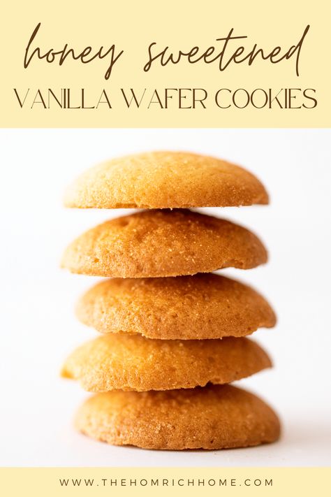 Vanilla Wafers Healthy Vanilla Wafers, Homemade Nilla Wafers, Homemade Vanilla Wafer Cookies, Homemade Vanilla Wafers, Sourdough Vanilla Wafers, Wafer Sheets Recipe, Homemade Vanilla Wafers Recipe, Nilla Wafer Recipes, Gluten Free Vanilla Wafers