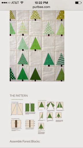 Bee Stitch, Easy Patchwork, Forest Quilt, Tree Quilts, Christmas Tree Quilt, Purl Bee, Christmas Quilting, Mini Quilt Patterns, Little Forest