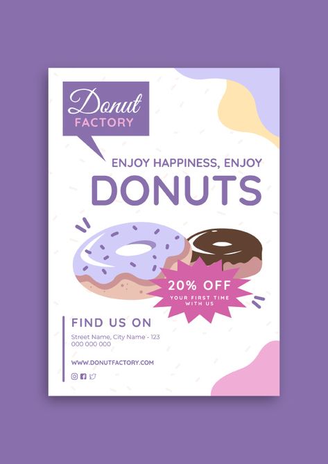 Donut Poster Ideas, Product Flyer Design Layout, Poster Donat, Baking Poster, Peta Pikiran, Halloween Deserts, Posters Ideas, Holiday Homework, Flyer Design Layout