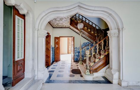 Exploring the crumbling monuments of Abkhazia Portuguese House, Portugal House, Architecture Study, Portuguese Architecture, Portuguese Design, Country Mansion, European Palace, Home Front Door, Sims Inspiration