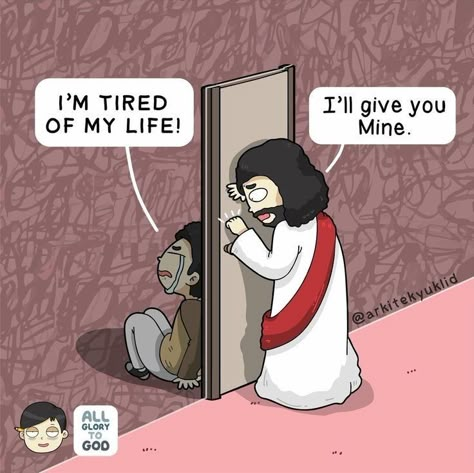 Christian Comics Funny, Christian Cartoons Funny, Inspirational Comics, Jesus Tiktok, Christian Comics, Christian Cartoons, Christian Quotes Wallpaper, Christian Jokes, Bible Humor