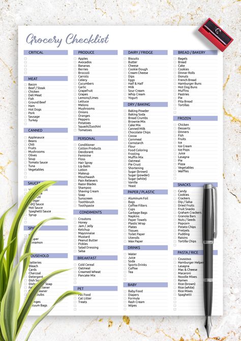 Ever forgot to buy something at the supermarket? Free yourself up from keeping the grocery lists in your head or creating new ones every time you are headed to the store. Download this handy grocery checklist and simplify your life a little bit more. Printable Grocery List Template, Groceries List, Grocery List Printable Free, Sour Cream Muffins, Planner Freebies, Grocery Checklist, Shopping List Template, Grocery List Template, Printable Shopping List