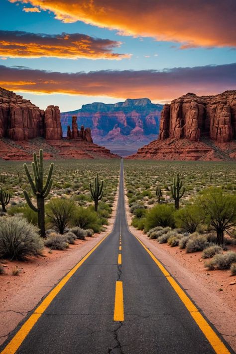 Traveling to Arizona on a Budget? Here Are the Best Money-Saving Tips! Grand Canyon National Park Photography, Arizona Phoenix Travel, Phoenix Arizona Aesthetic, Arizona Honeymoon, Arizona Wallpaper, Desert Road Trip, Arizona Grand Canyon, Grand Canyon Sunset, Cactus Arizona