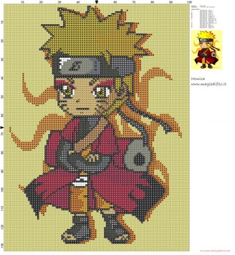 Chibi Naruto cross stitch pattern (click to view) Naruto Cross Stitch, Chibi Naruto, Video Game Pattern, Naruto Chibi, Modele Pixel Art, Tapestry Crochet Patterns, Kawaii Crochet, Anime Pixel Art, Beaded Cross Stitch