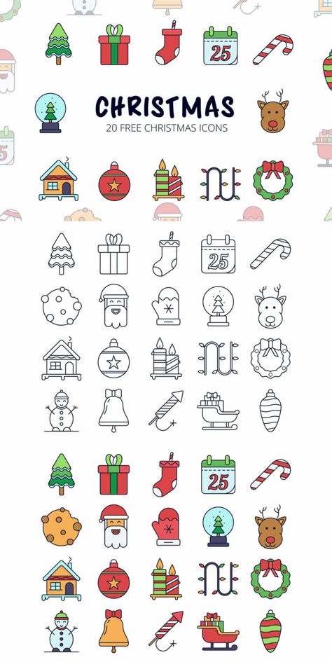 Free Christmas Vector Icon Set - Creativetacos Christmas Stones, Christmas Drawings, Free Icon Set, Christmas Vector, Christmas Doodles, 카드 디자인, Christmas Icons, Christmas Drawing, Bullet Journal Doodles