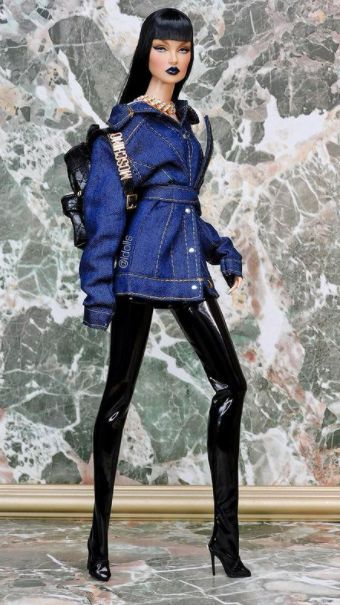 Barbie Punk Outfits, Rock Barbie, Barbie Leather Outfit, Biker Barbie, Punk Rock Barbie, Rocker Barbie, Barbie Top, Barbie Fashionista Dolls, Diva Dolls