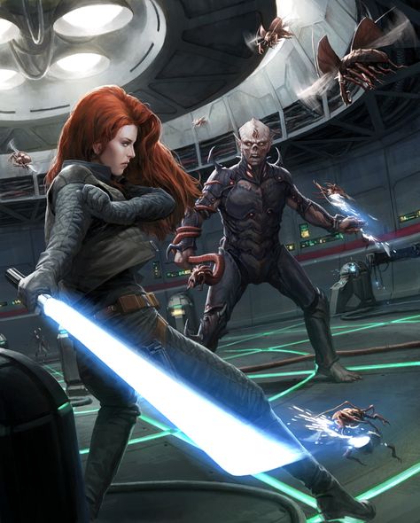 Yuuzhan Vong, Mara Jade, Star Wars Character, Jedi Order, Star Wars Rpg, First Encounter, Jedi Knight, Star Wars Artwork, Star Wars Fan Art