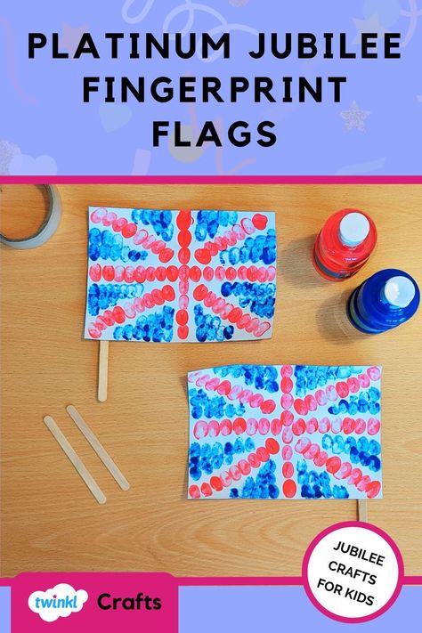 Discover how to create your own Union Jack finger painting artwork! This would be a great Platinum Jubilee activity for younger children and the finished pieces of artwork make a festive fingerprint flag to wave during the Jubilee celebrations. This Platinum Jubilee finger printing craft would be perfect as a Platinum Jubilee activity in an EYFS setting for anyone searching for a craft for younger children. Jubilee Activities Eyfs, Jubilee Craft Ideas, England Crafts For Preschool, King Coronation Activities, Kings And Queens Eyfs Activities, Jubilee Eyfs, Jubilee Activities, Jubilee Craft, Coronation Crafts