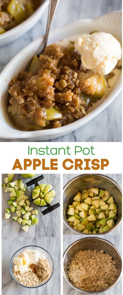 Instant Pot Apple Crisp is a very easy Instant Pot dessert recipe made with Granny Smith apples and simple pantry ingredients. #easy #best #recipe #instantpotdessert #instantpotapplecrisp #tastesbetterfromscratch #applecrisp #appledessert via @betrfromscratch Instapot Favorites, Instapot Snack Recipes, Instapot Recipes Potroast, Apple Recipes Instant Pot, Instapot Apple Recipe, Instapot Apples, Instant Pot Treats, Instant Pot Baking Recipes, Recipes For Instant Pot