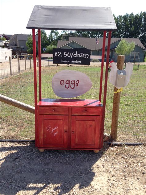 Roadside egg stand uses the honor system Diy Roadside Egg Stand, Egg Selling Stand Diy, Egg Roadside Stand, Egg Stands Roadside, Honor System Egg Stand, Egg Sale Stand, Road Side Egg Stand, Eggs For Sale Stand, Egg Stand Ideas