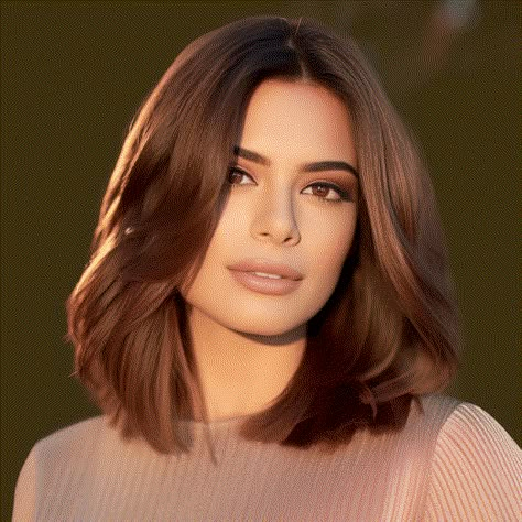 40 Low-Maintenance Medium-Length Haircuts For On-the-Go Women Smooth Medium Length Hair, Shoulder Length Hair With Middle Part, Hair Ideas Over 40, Low Maintenance Thick Haircut, Midlength Hairstyles For Fine Hair, Long Bob Hairstyles Straight Hair, Medium Length Haircut For Fine Hair Brunette, Short Haircuts For Women Middle Part, Sleek Medium Length Hair