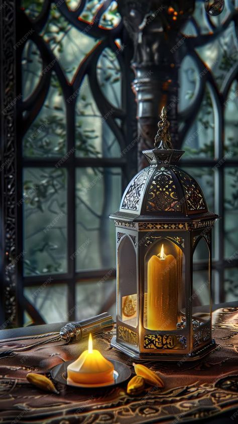 Premium Photo | Golden Lantern on Table In The Style Of Islamic Ramadan Vibes Background Vibes Background, Ramadan Vibes, Ramadan Photos, Islamic Lantern, Islamic Ramadan, Table Style, Premium Photo, Ramadan, Lanterns