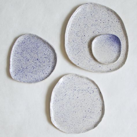 Ceramics Plates, Stoneware Plates, Blue Patterns, Wedding Tableware, Watercolor Splatter, Pottery Plates, Ceramic Tableware, Keramik Vase, Ceramic Design