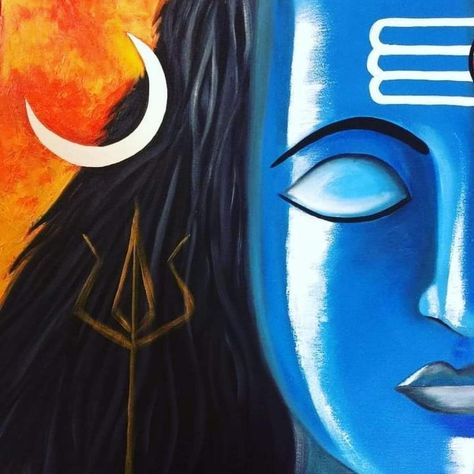 Hari Om Tat Sat Amita Dand, Shiv Painting, Pashmina Saree, Lord Shiv, Painting Indian, Modern Indian Art, Shiva Painting, Religious Paintings, Canvas Painting Tutorials