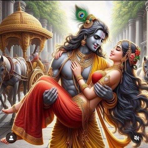 Krishna Vivah, Rukmani Krishna, Hare Rama Hare Krishna, Shree Hari, Spiritual Family, Twin Flame Art, Krishna Avatar, Shree Krishna Wallpapers, Indian Art Gallery