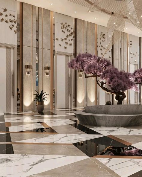 Banquet Hall Wall Design, Hotel Lift Lobby, Banquet Entrance, Entrance Foyer Design, Luxury Hotels Lobby, Community Hall, Design Hall, Hotel Lobby Design, Lobby Interior Design