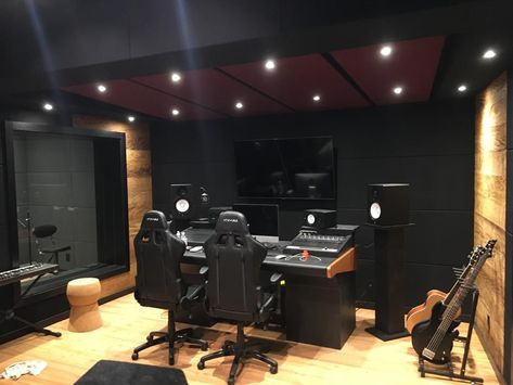 Black Recording Studio, Acoustic Panels Diy, Plan Studio, Studio Floor Plans, Music Recording Studio, Sound Room, Garage Studio, Recording Studio Design, Recording Studio Home