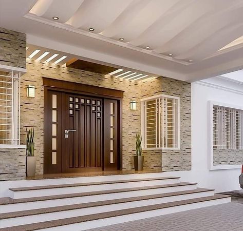 House Hall Design, House Main Door, House Front Door Design, House Main Door Design, Grand Entry, Building Elevation, Interior Design Your Home, Indian Home Design, Architectural Design House Plans