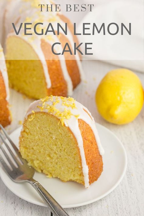 Non Dairy Lemon Cake, Easy Vegan Bundt Cake, Vegan Lemon Bundt Cake, Vegan Lemon Pound Cake, Vegan Recipes Cake, Vegan Bundt Cake Recipes, Vegan Lemon Desserts, Vegan Bundt Cake, Vegan Pound Cake Recipe