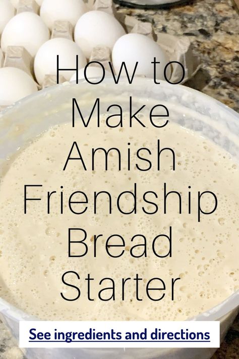 Friendship Bread Recipes - How To Make Amish Friendship Bread Starter from Amish Friendship Bread Recipes, Starter Shortcuts, Flavor Variations, and Baking Tips Amish Bread Starter Recipes, Bread Starter Recipe, Amish Starter, Amish Bread Starter, Starter Bread, Amish Friendship Bread Starter Recipes, Friendship Bread Recipe, Friendship Bread Starter, Amish Bread