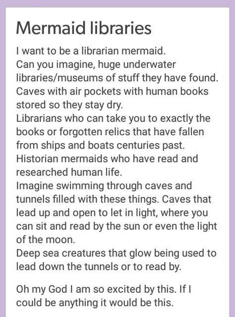 Mermaid libraries... mermaid story fodder, mermaid story inspiration, underwater library, writing prompt, mine.....if anyone uses this I want to read it!!!! Modern Typewriter, Mermaid Stories, Book Prompts, Dialogue Prompts, Writing Inspiration Prompts, Story Prompts, Book Writing Tips, Writers Block, Writing Advice