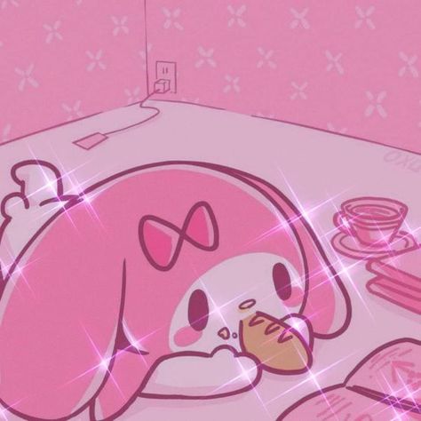 My Melody Pp, My Melody Eating, Ciao Salut My Melody, Ciao Salut Sanrio Icon, Backgrounds Sanrio, Eating Photo, Baby Pink Wallpaper Iphone, My Melodi, Cute Backrounds