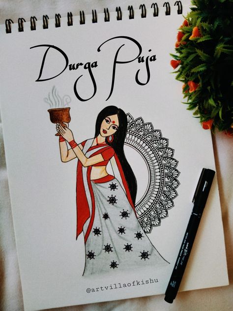 Girl mandala Dusshera Drawing Images, Navratri Sketch Drawing, Navratri Mandala Art Easy, Navratri Drawing Ideas Easy, Devi Mandala Art, Girl Mandala Drawing, Navratri Mandala Art, Navratri Drawing Sketch, Navratri Drawing Ideas