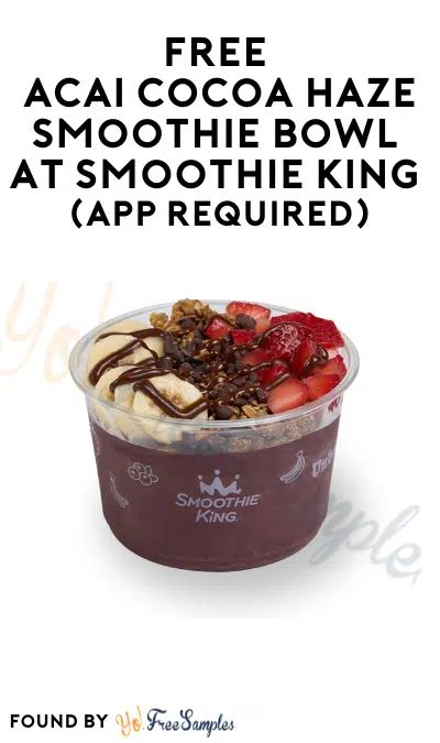 TODAY: FREE Açai Cocoa Haze Smoothie Bowl at Smoothie King (App Required) https://yofreesamples.com/food-samples/free-acai-cocoa-haze-smoothie-bowl-at-smoothie-king-app-required/ Food Samples, Smoothie King, Website Sign Up, October 10, Smoothie Bowl, Free Stuff, Here Comes, Yummy Treats, Acai Bowl