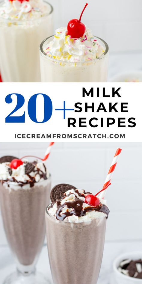 Homemade Milkshake Recipe Easy Without Ice Cream, Milk Shake Recipes, Making Milkshakes, Ice Cream Milkshake Recipe, Homemade Milkshake Recipe, Milkshake Ideas, Ice Cream From Scratch, Oreo Milkshake Recipe, Yummy Milkshake Recipes