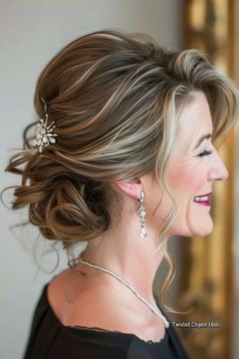 60 Most Beautiful Mother of the bride hairstyles - Latest & Trendy Nail Designs Modern French Twist Updo, Textured Twists, Classic Chignon, Groom Hair Styles, Mother Of The Bride Hairdos, Mother Of The Bride Hairstyles, Groom Hair, Bride Hairstyles Updo, Hair Knots