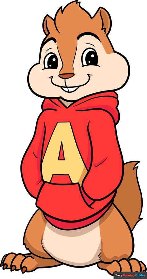 Learn How to Draw Alvin and the Chipmunks: Easy Step-by-Step Drawing Tutorial for Kids and Beginners. See the full tutorial at https://easydrawingguides.com/how-to-draw-alvin-and-the-chipmunks/ . Chipmunk Cartoon Drawing, Animal Drawings Oil Pastel, Disney Animals Characters, Alvin And The Chipmunks Drawing, Cartoon Images For Drawing, Disney Cartoon Characters Drawing, Things To Draw Cartoon, Chipmunk Drawing, Chipmunk Cartoon