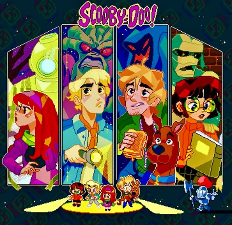 (4) dez on Twitter: "My fave piece of the year is probably this pixel art scooby gang! 👻 https://t.co/Dyetuqr1yl" / Twitter Scooby Gang, Scooby Doo Mystery Inc, Scooby Doo Images, Scooby Doo Mystery Incorporated, Scooby Doo Mystery, Arte Cyberpunk, Wow Art, Old Cartoons, Pretty Art