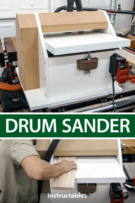 Wood Plainer Woodworking Tools, Diy Thickness Drum Sander, Drum Sander Plans, Diy Woodworking Tools Homemade, Diy Drum Sander, Diy Woodworking Tools, Diy Tools Homemade Ideas, Woodworking Jigs Homemade, Homemade Tools Woodworking