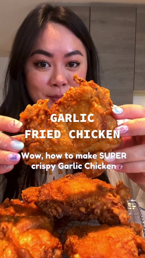 Crispy Garlic Fried Chicken, Chinese Garlic Chicken Recipes, Tiffy Cooks Chicken, Tiffy Cooks Videos, Chinese Fried Chicken Recipes, Fried Chicken Recipe Videos, Crispy Chicken Recipes Easy, How To Make Crispy Chicken, Crispy Chicken Breast Recipes