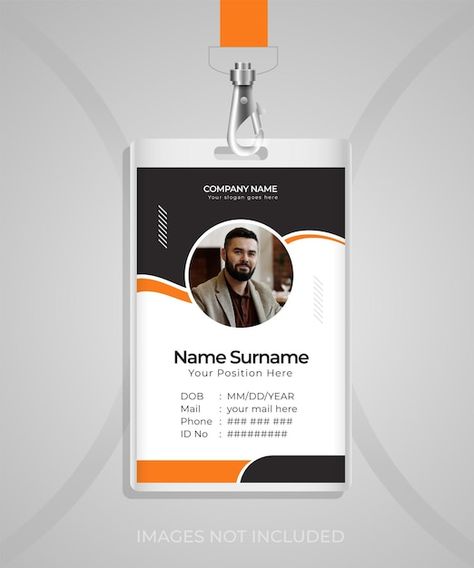 Photo modern business id card template d... | Premium Photo #Freepik #photo #identification #access-card #id #employee-id Employee Identification Card, Employee Id Card, Id Card Template, Online Training, Company Names, Premium Photo, Card Template, Design Template, Card Design