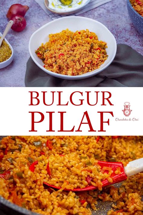 Learn how to make hearty and nutritious Bulgur Pilavi with this easy recipe. This pilaf is a staple across homes in Turkey. Bulgur Pilaf, Bulgur Recipes, Pilaf Recipes, Healthy Paleo Recipes, Kebab Recipes, Main Course Recipes, Turkish Recipes, Dinner Dishes, Hearty Meals