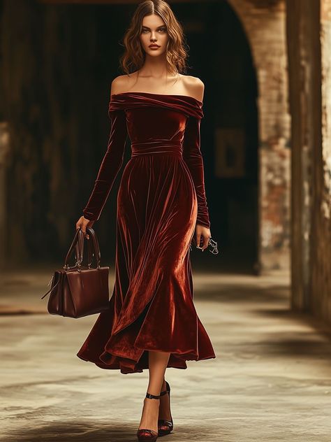 Velvet Work Christmas Party Dress, Christmas Dress Outfit, Velvet Wedding Dress, Velvet Christmas Dress, Long Velvet Dress, Party Dress Night, Burgundy Velvet Dress, Long Sleeve Bridesmaid Dress, Winter Wedding Guest Dress