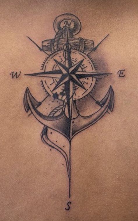 Anker And Compass Tattoo, Marine Compass Tattoo, Small Nautical Tattoo Mens, Compass And Ship Tattoo, Us Navy Tattoos For Women, Anchor Tattoos For Couples, Naval Tattoos For Women, Nautical Compass Tattoo Men, Marine Engineer Tattoo