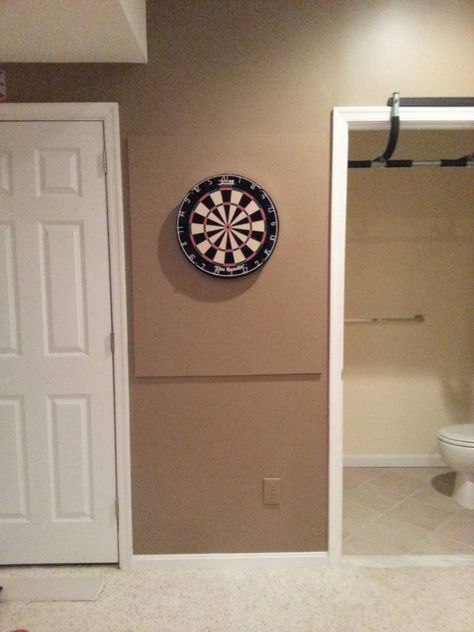 Dartboard Wall Protector, Dart Backboard, Dart Board Backboard, Dart Board Wall, Ryan Homes, Basement Inspiration, Cork Projects, Cork Wall, Basement House