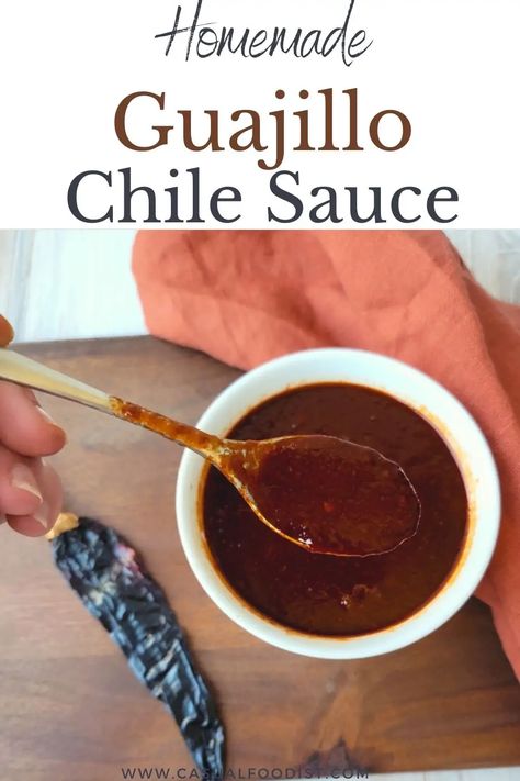 This Guajillo Chile Sauce is a great way to add smoky flavor to your favorite Mexican and southwestern recipes. Discover this easy recipe (with an option to use the Instant Pot) for guajillo sauce to add flavor to tacos, enchiladas, beans, chili, salsas and more. | guajillo chile recipes | guajillo salsa | chile sauce recipe | Instant Pot Chile Sauce Recipe | Mexican Instant Pot Recipes | Chile Guajillo | Mexican Sauce Recipes | Southwestern Sauce | Guajillo Chile Recipes, Mexican Instant Pot Recipes, Southwestern Sauce, Mexican Chili Sauce, Instant Pot Chile, Guajillo Salsa, Capirotada Recipe, Yay Recipes, Mexican Sauce Recipes