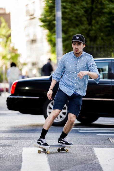 Men's Streetwear  #Mens #style #nyc #vans #cargoshorts #buttonup #casual #summer Vans Outfit Men Shorts, Streetwear Fashion Boys, Vans Sk8 Hi Outfit, Sk8 Hi Outfit, Wasted Talent, Vans Streetwear, Vans Outfit Men, Streetwear Fashion Men, Party Outfit Men