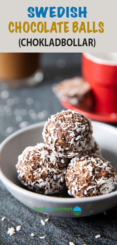 Desert Ball Recipes, Swedish Desserts Easy, Swedish Candy Recipes, Swedish Christmas Treats, Swedish Dinner Recipes, Swedish Dessert Recipes, Coconut Chocolate Balls Recipe, Swedish Cookies Recipes, Norwegian Snacks