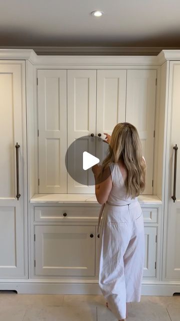 Laura Hammett on Instagram: "Home Tour: Part 7. Breakfast pantry design. . . #kitchen #breakfastpantry #kitchenisland #kitchendesign #kitcheninspiration #kitchendecor #kitchenrenovation #marblekitchen #marbleisland #butchersblock #countrykitchen #countyhome #interiordesigner #interiordesign #whitekitchen #neutralkitchen #laurahammett" Breakfast Pantry Cabinets, Breakfast Cupboard, Breakfast Pantry, Laura Hammett, Breakfast Station, Pantry Cabinets, Pantry Kitchen, Pantry Design, Pantry Cabinet